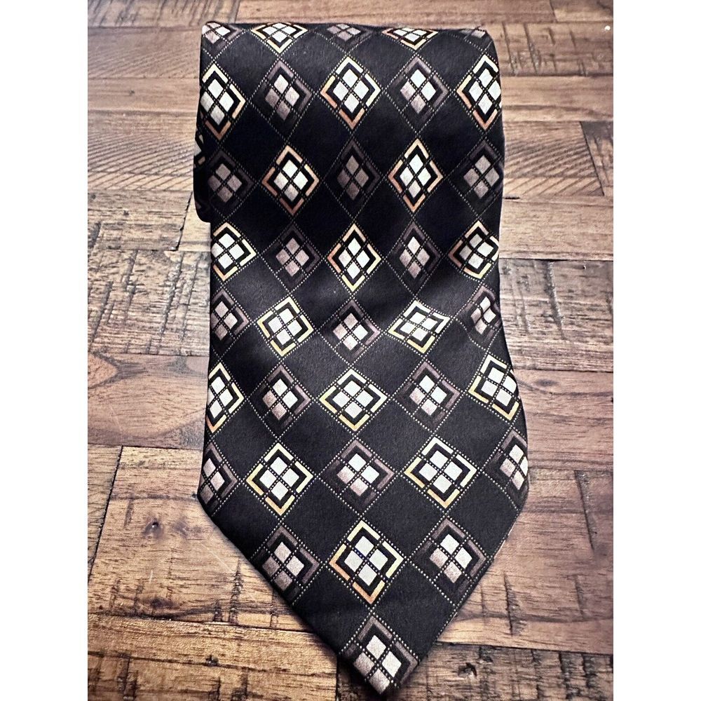 Kilburne and Finch Mens Designer Geometric Tie 100% Silk